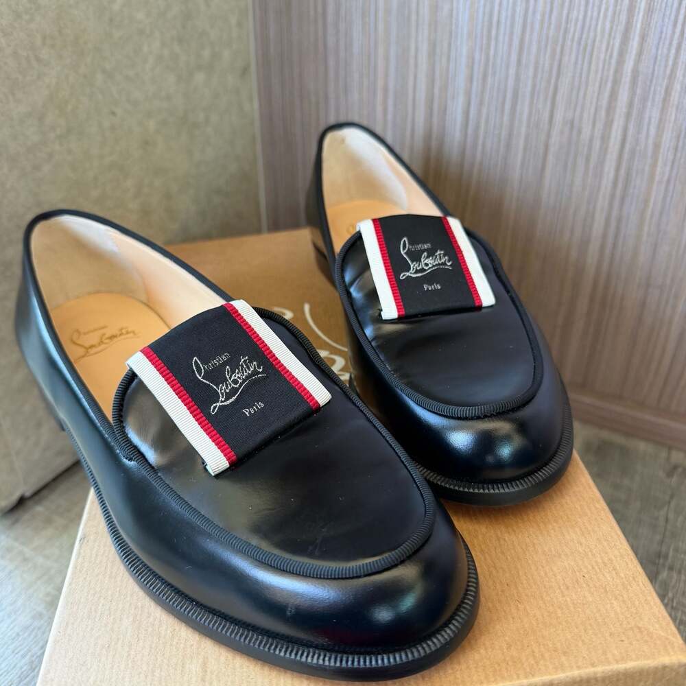 Christian Louboutin Tiketa Flat Calf Abrasivato Loafers Black Size 36.5 - Picture 6 of 7
